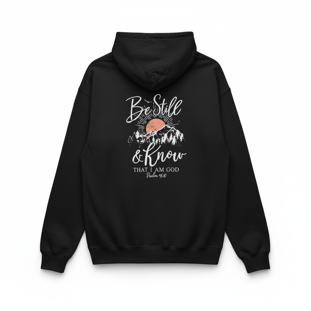 Be Still & Know Hoodie - Professional Product Photo