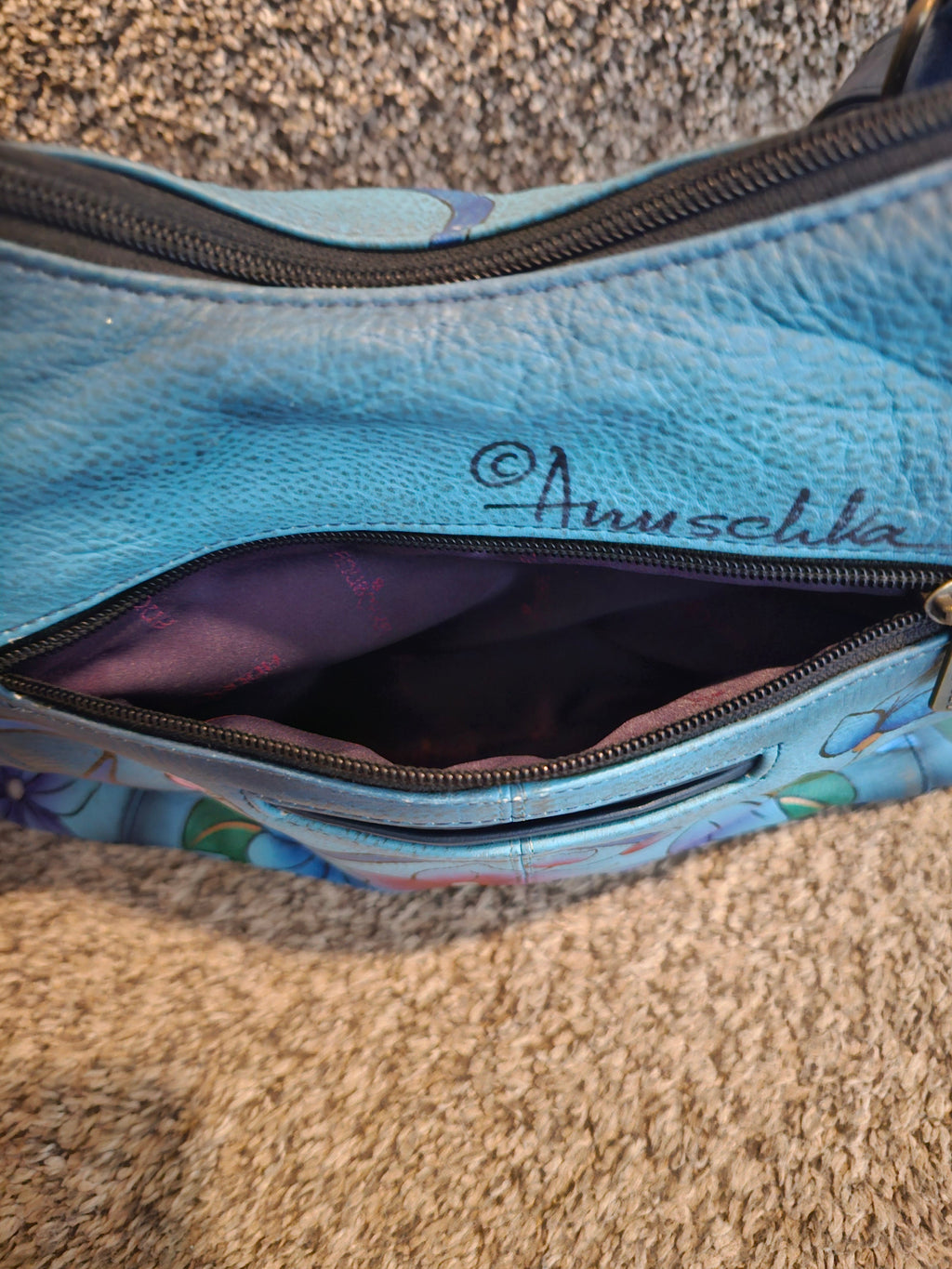 Anuschka Hand-Painted Genuine Leather Hobo Bag – Floral Garden