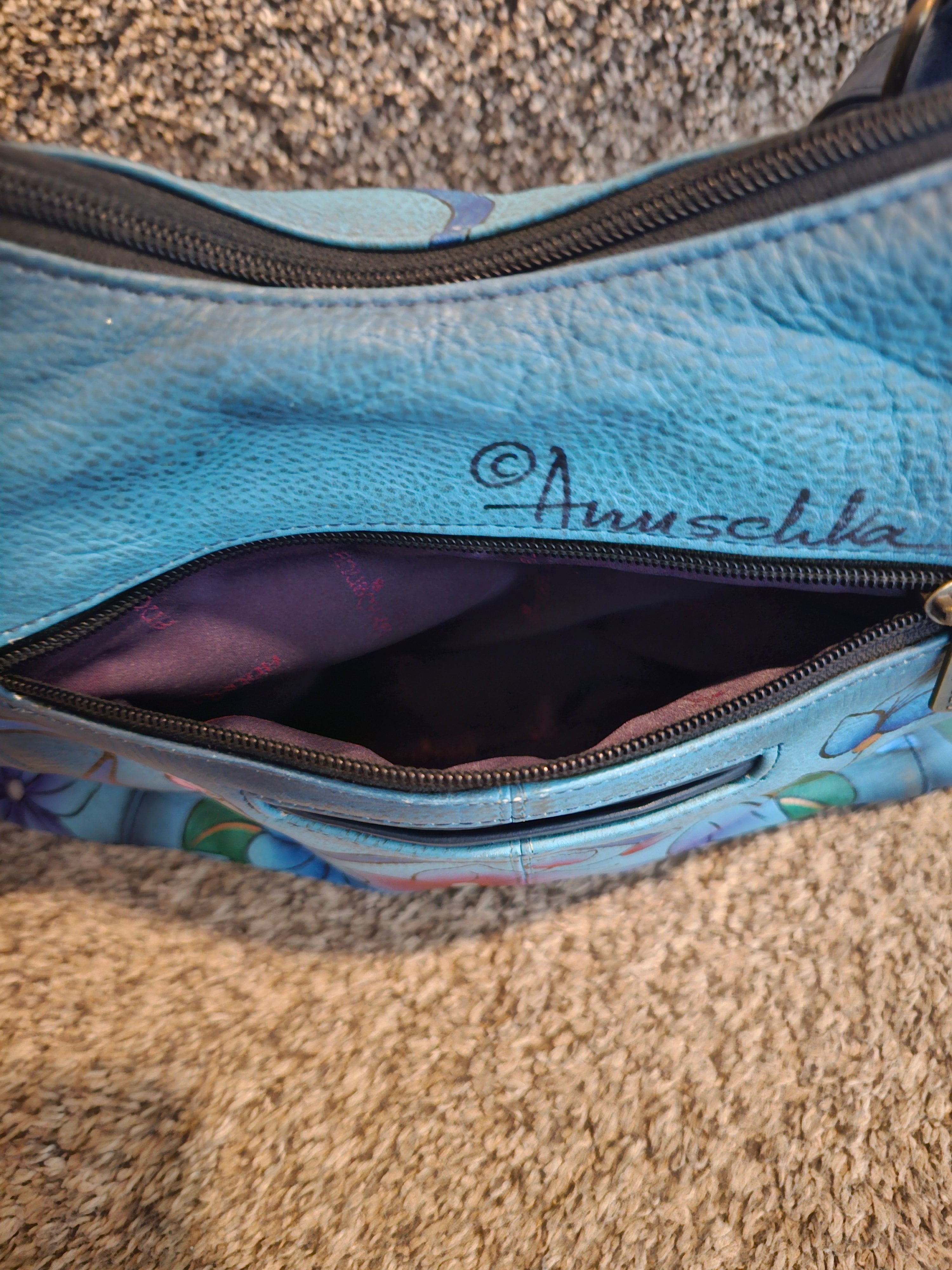 Anuschka Hand-Painted Genuine Leather Hobo Bag – Floral Garden