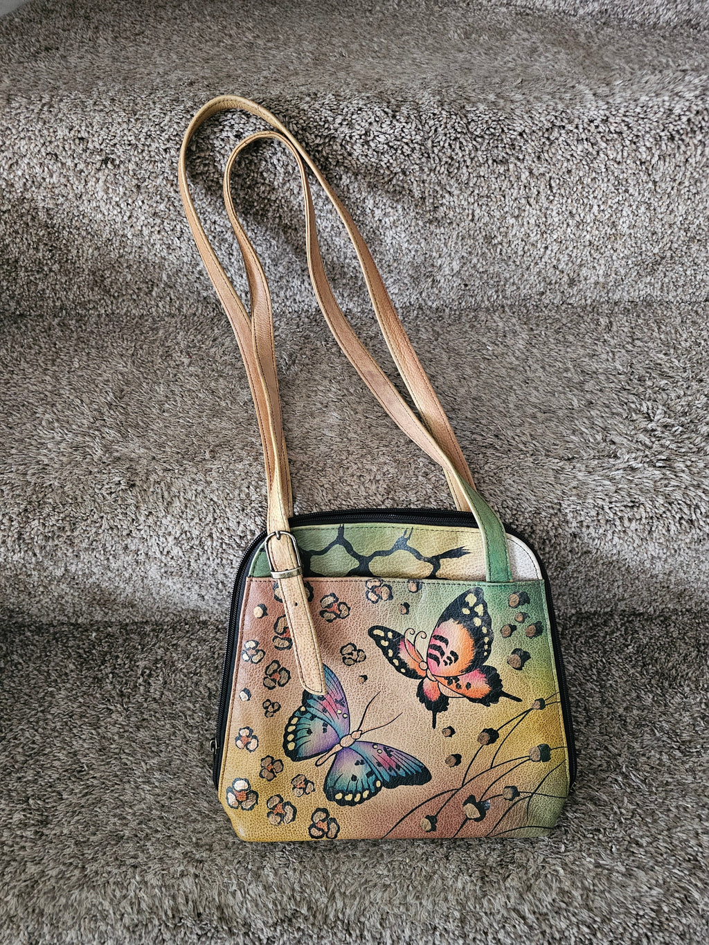 Anuschka Hand-Painted Leather Handbag (Like New)