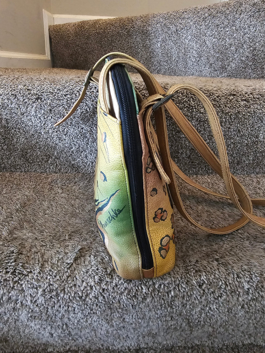 Anuschka Hand-Painted Leather Handbag (Like New)