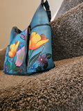 Anuschka Hand-Painted Genuine Leather Hobo Bag – Floral Garden