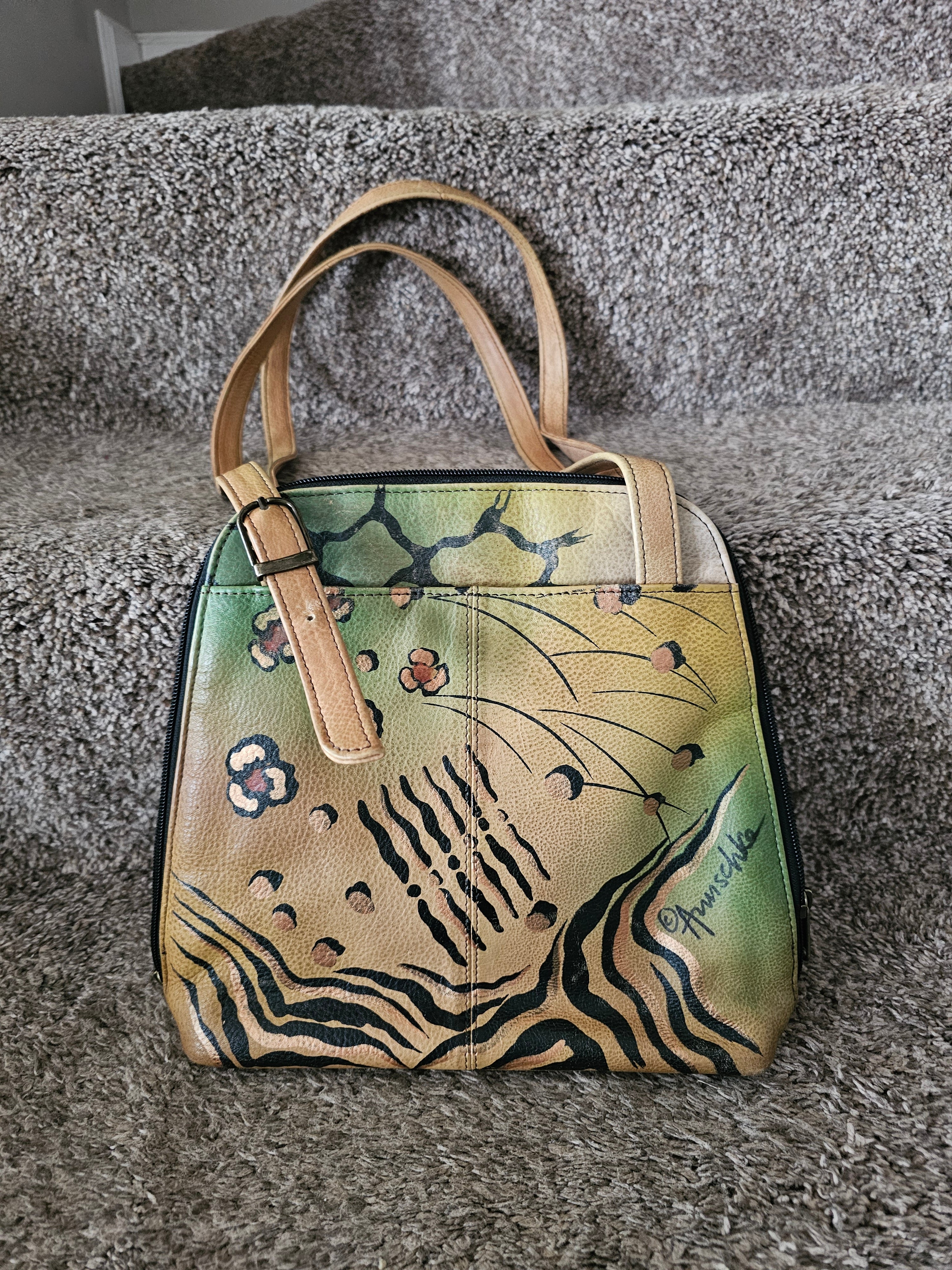 Anuschka Hand-Painted Leather Handbag (Like New)